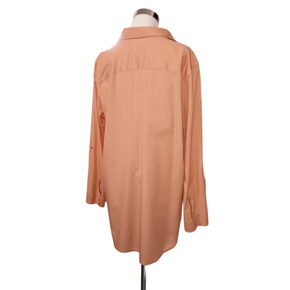 CHICO'S 3 No Iron Shirt Blouse Top Career Casual Professional 16 XL Peach Orange - Picture 2 of 8